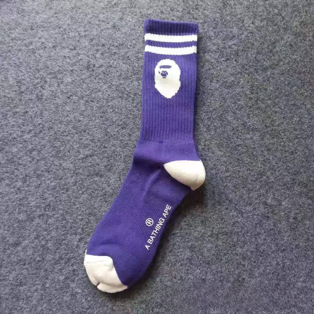 Bape Socks Men's and Women's Sports Socks with Towel Bottom